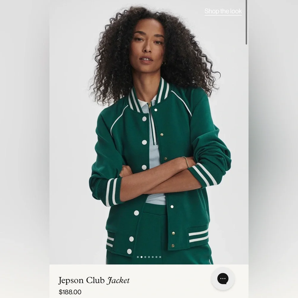 Varley Jepson Club Tennis Jacket • Court Club Logo • Forest/White • NWT • S - Picture 9 of 12